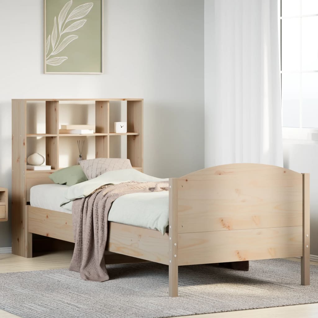 Bookcase Bed Without Mattress 200X200Cm Solid Wood Pine