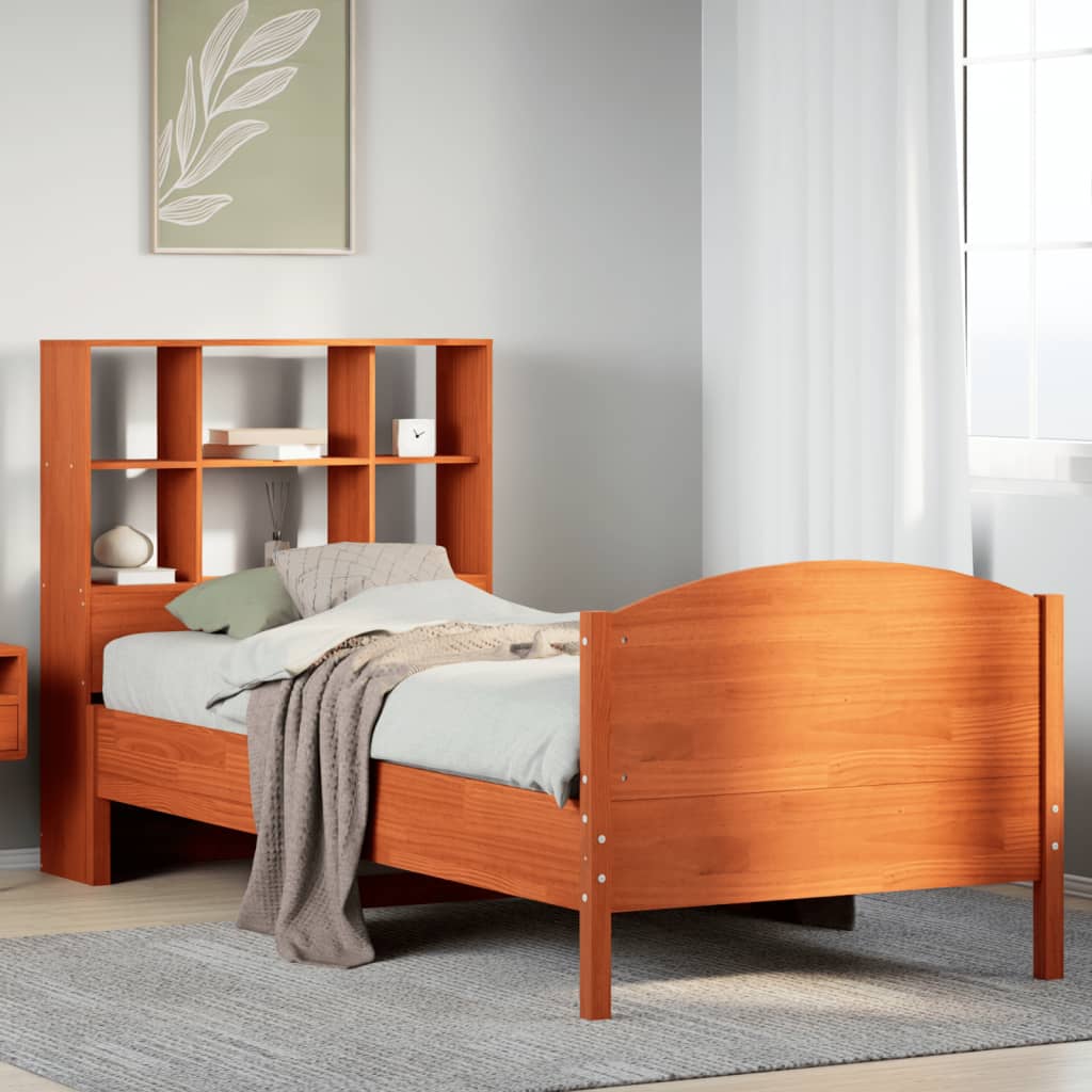 Bookcase Bed Without Mattress 200X200Cm Solid Wood Pine