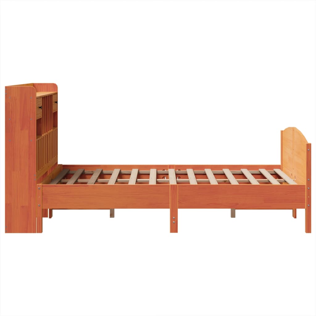 Bookcase Bed Without Mattress 120X200Cm Solid Wood Pine