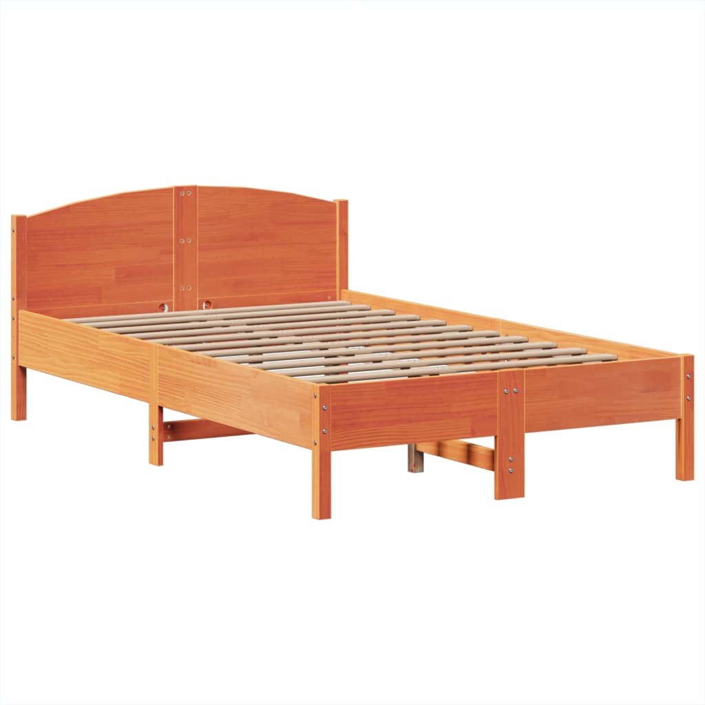 Bookcase Bed Without Mattress 120X200Cm Solid Wood Pine