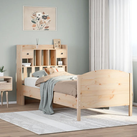 Bookcase Bed Without Mattress 120X200Cm Solid Wood Pine