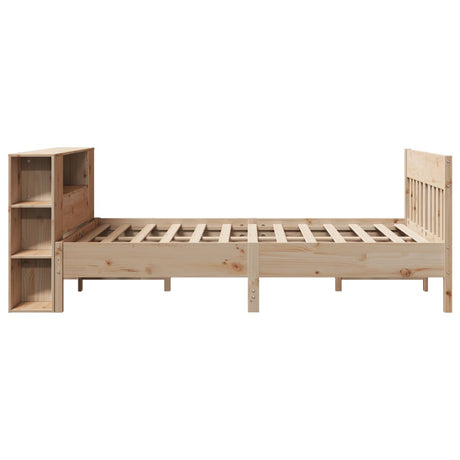 Bookcase Bed Without Mattress King Size Solid Wood Pine