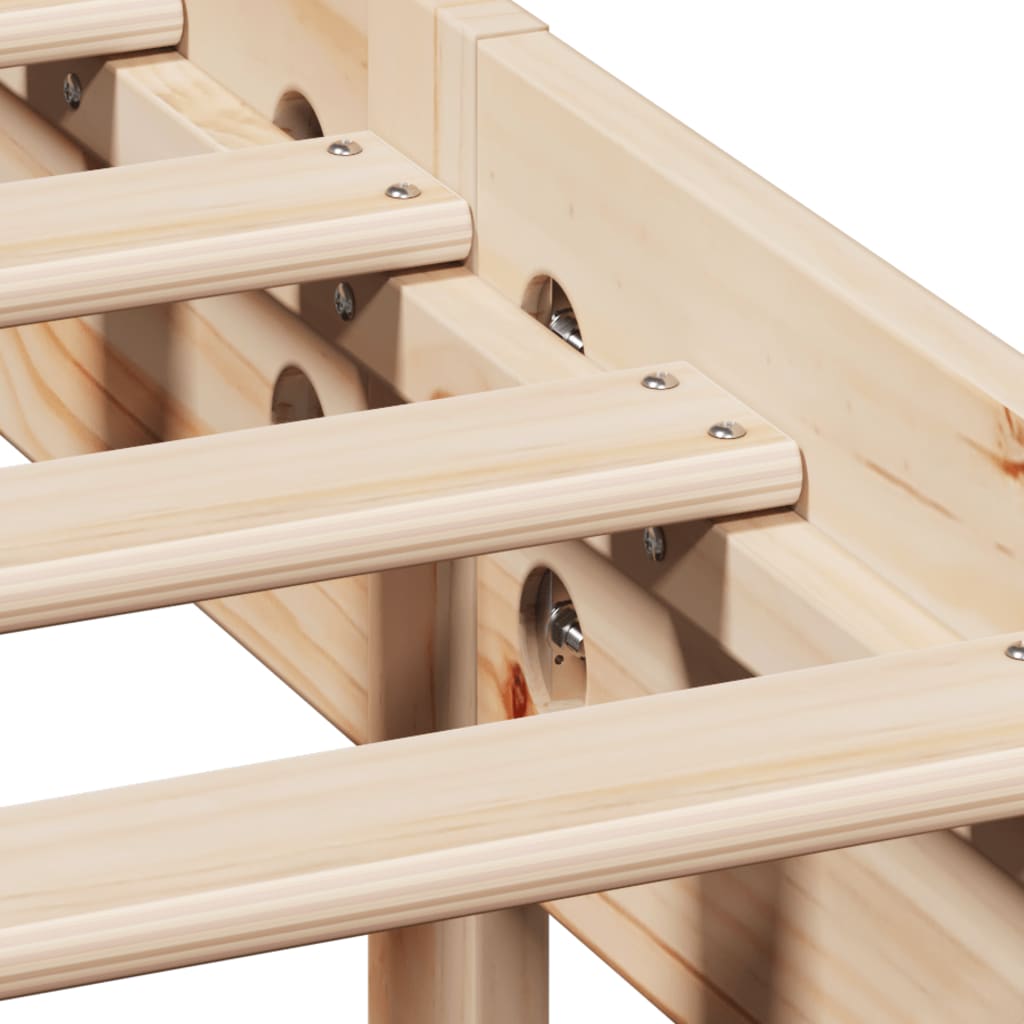 Bookcase Bed Without Mattress King Size Solid Wood Pine