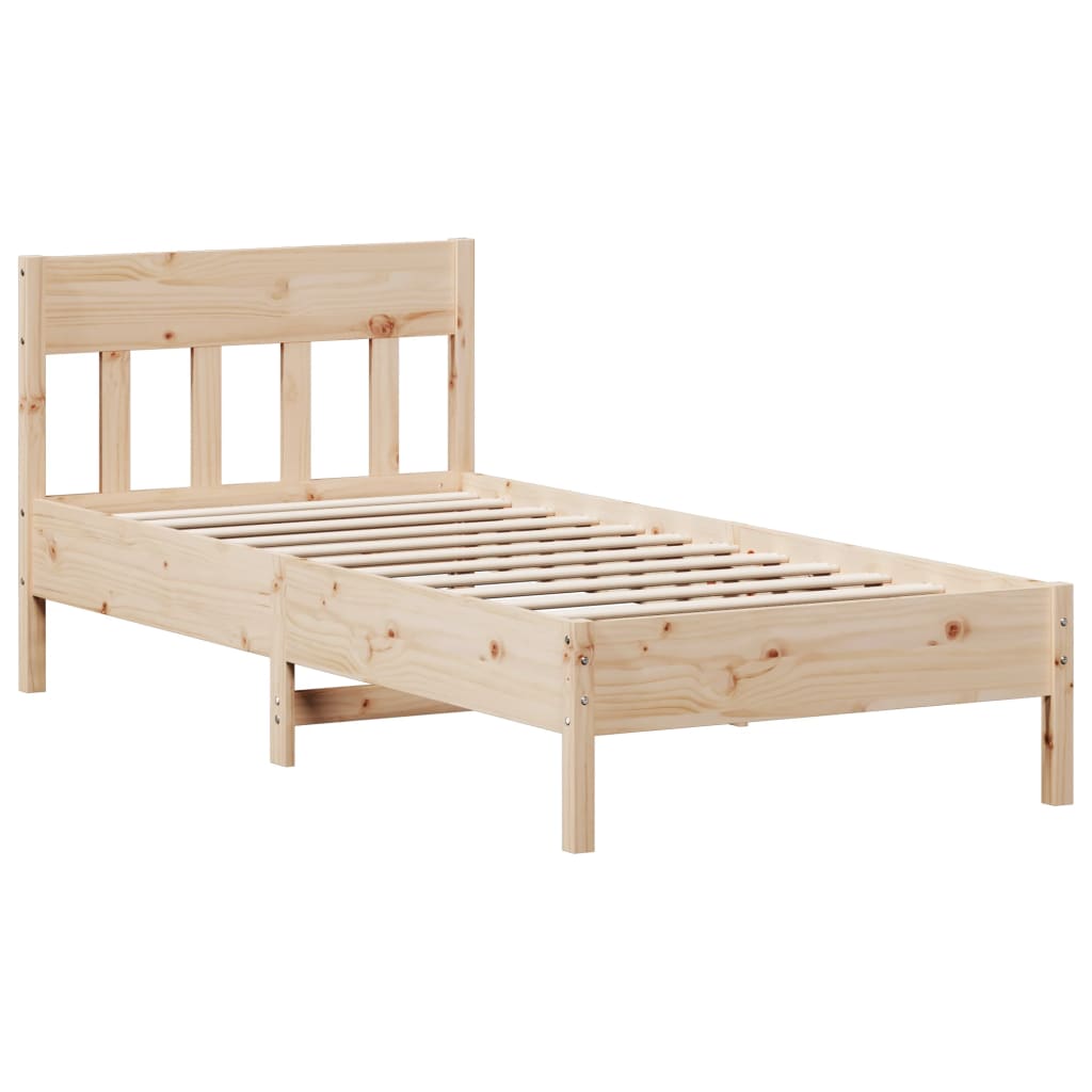 Bookcase Bed Without Mattress 100X200Cm Solid Wood Pine