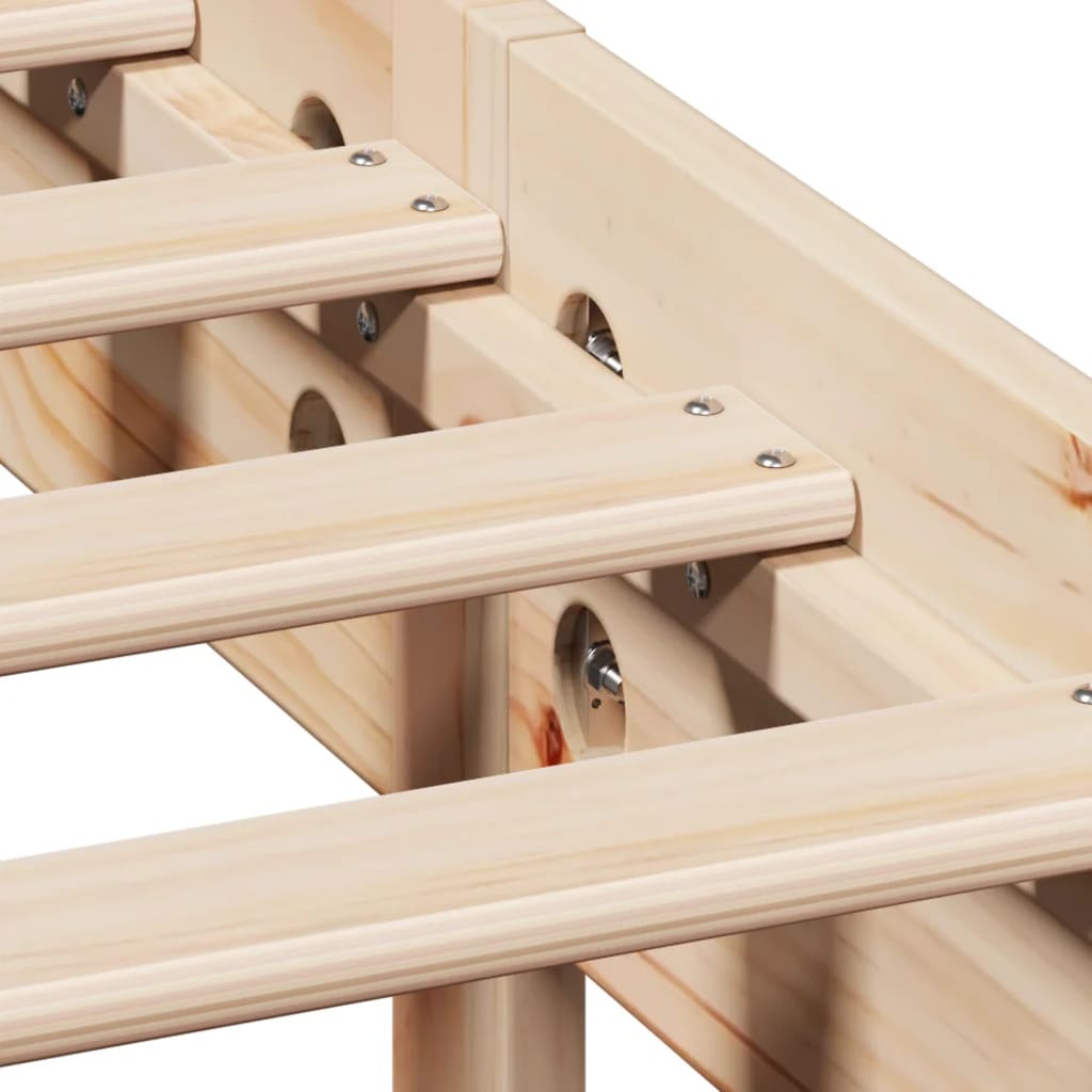 Bookcase Bed Without Mattress 100X200Cm Solid Wood Pine