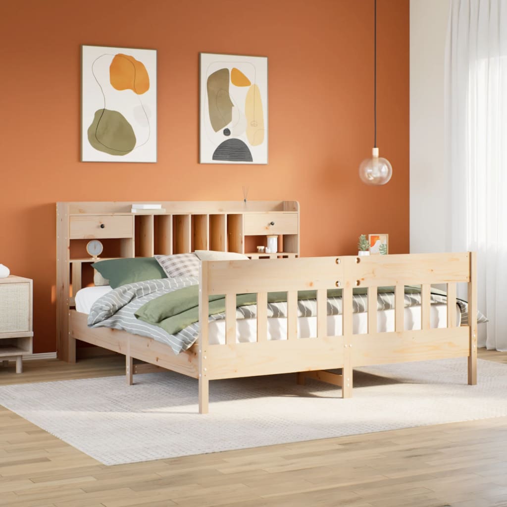 Bed Frame Without Mattress Super King Solid Wood Pine