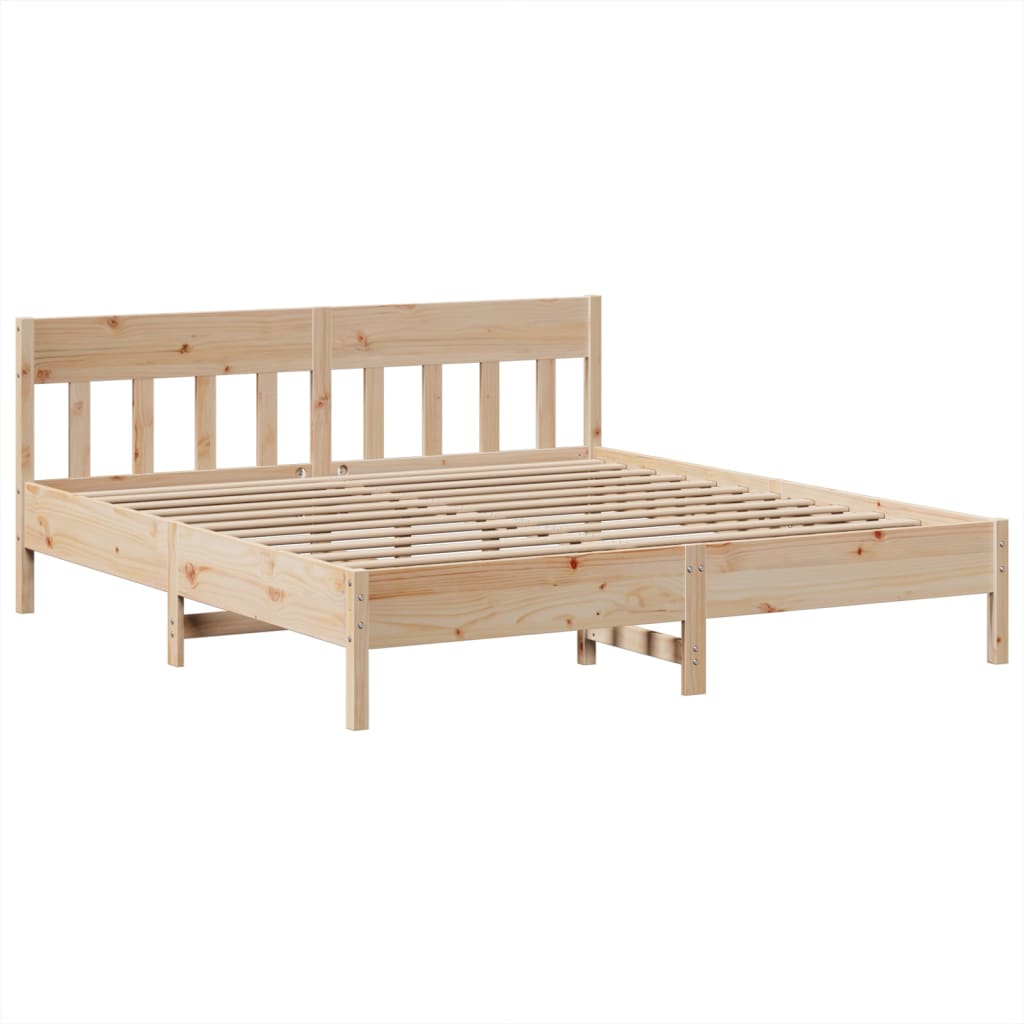 Bed Frame Without Mattress Super King Solid Wood Pine
