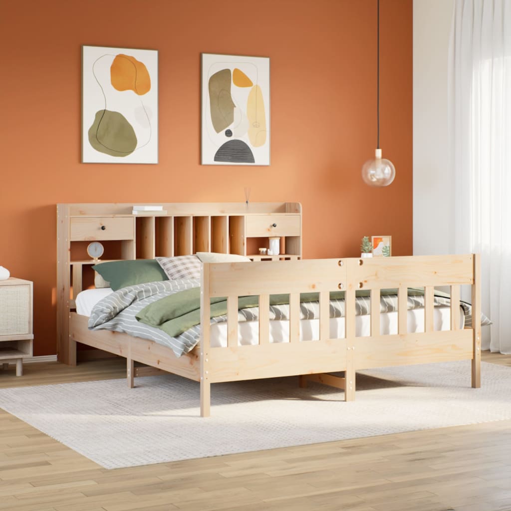 Bed Frame Without Mattress Super King Solid Wood Pine