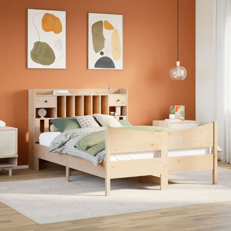 Bed Frame Without Mattress Double Solid Wood Pine