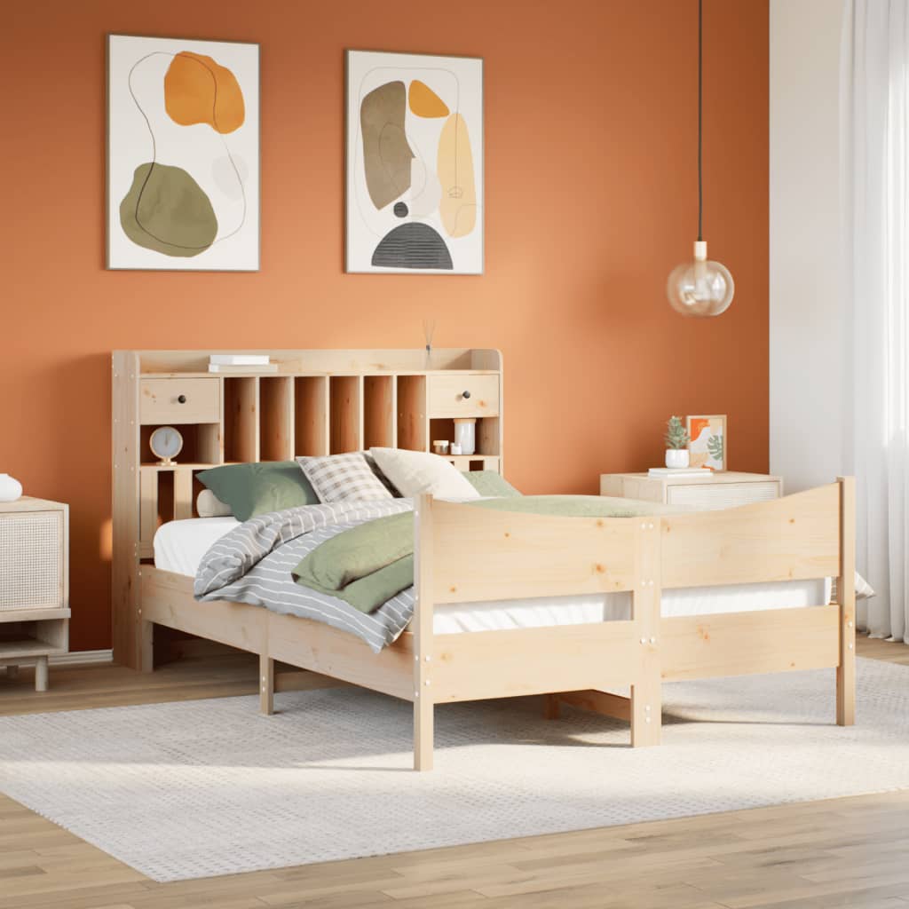 Bed Frame Without Mattress Double Solid Wood Pine