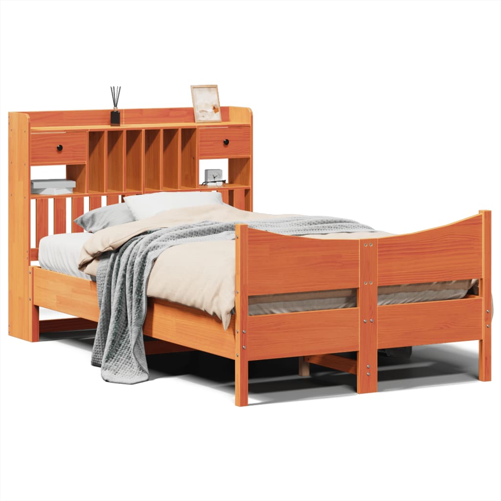Bed Frame Without Mattress Double Solid Wood Pine