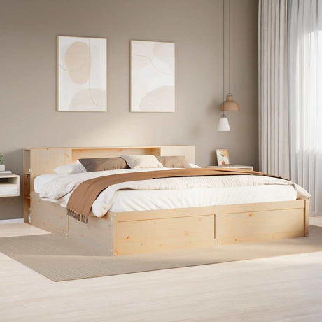 Bed Frame Without Mattress King Size Solid Wood Pine