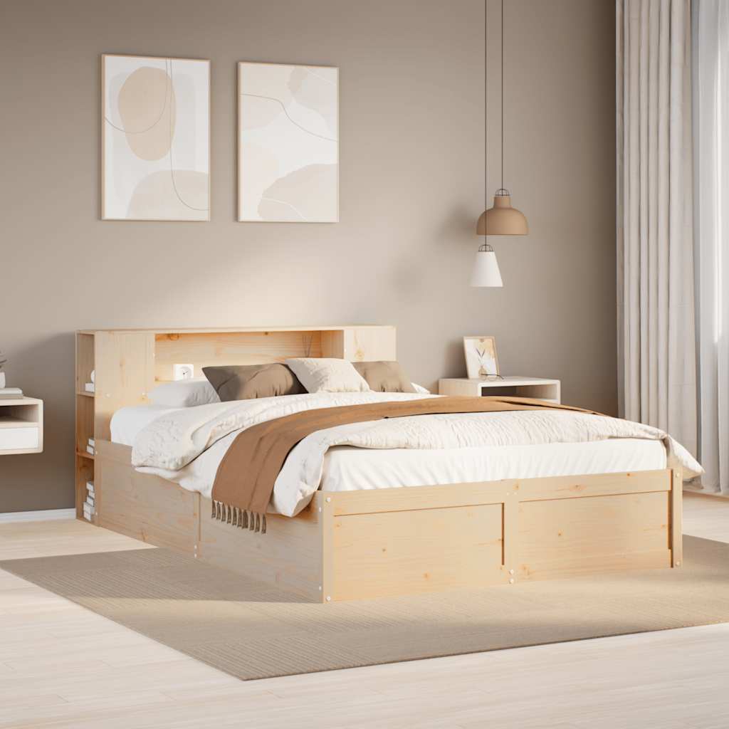 Bed Frame Without Mattress King Size Solid Wood Pine