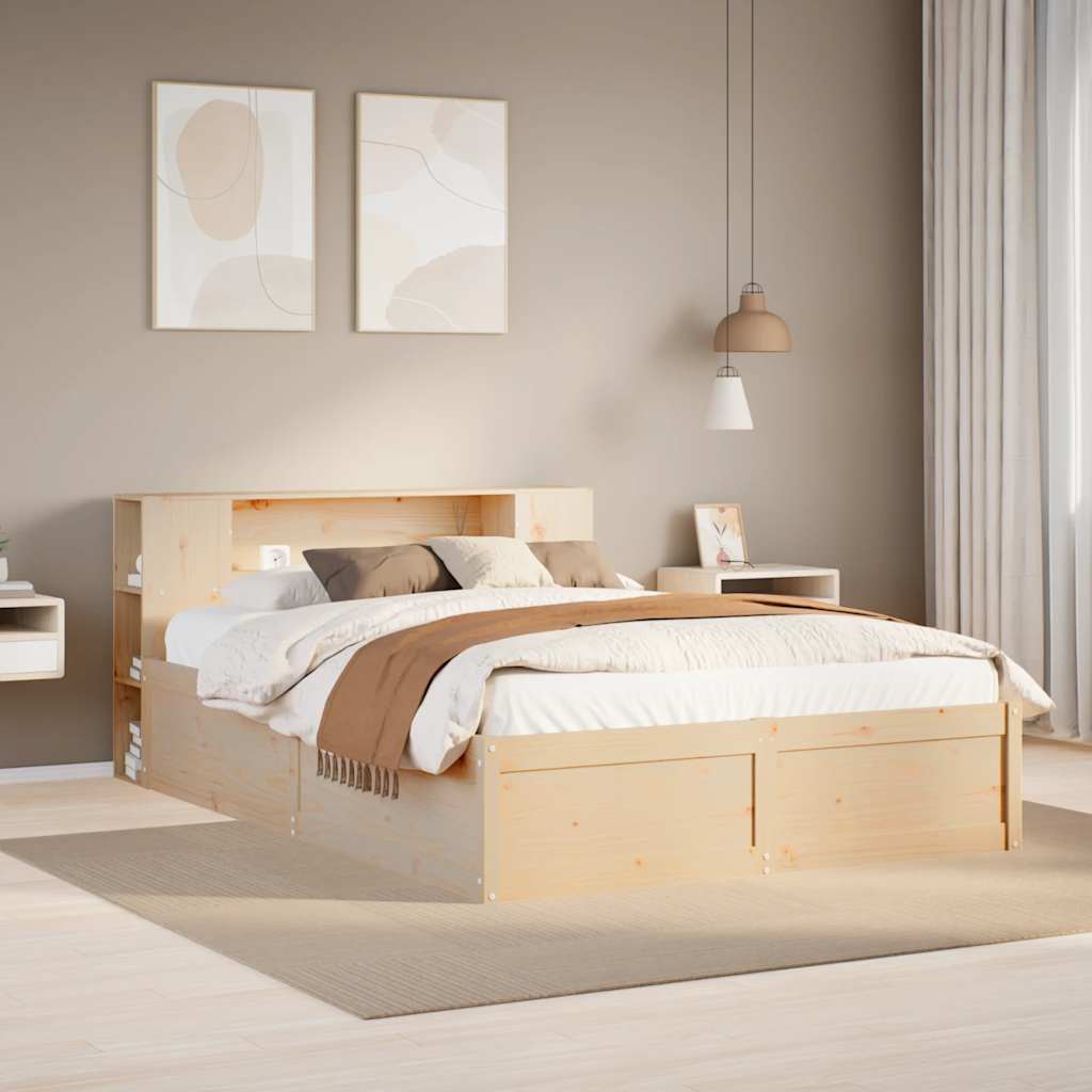 Bed Frame Without Mattress King Size Solid Wood Pine