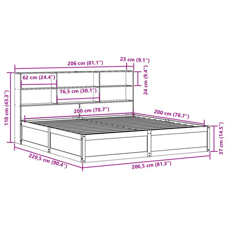 Bed Frame Without Mattress Solid Wood Pine