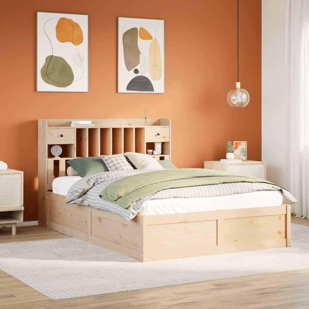 Bed Frame Without Mattress Solid Wood Pine