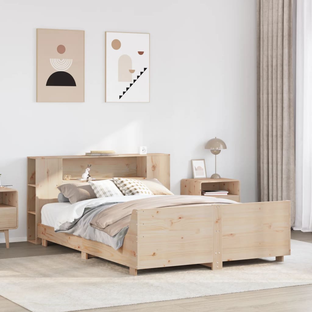 Bed Frame Without Mattress King Size Solid Wood Pine