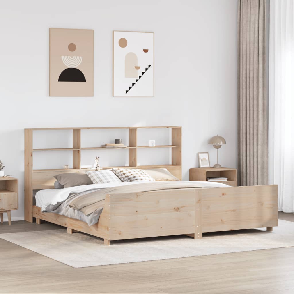 Bed Frame Without Mattress Solid Wood Pine