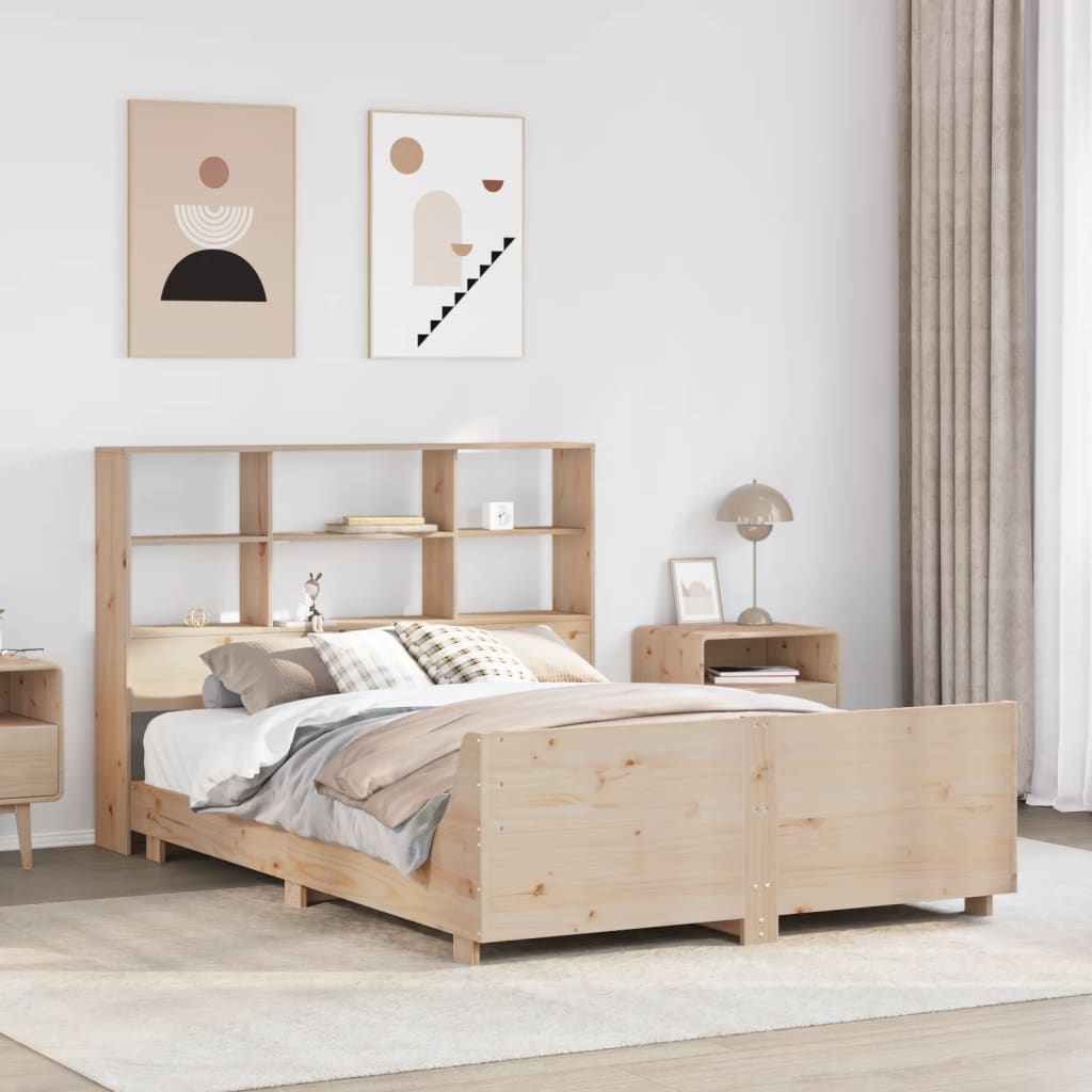Bed Frame Without Mattress Solid Wood Pine