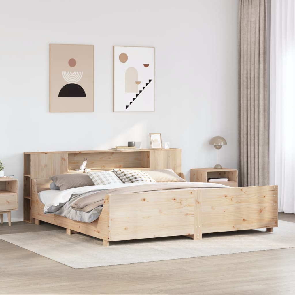 Bed Frame Without Mattress King Size Solid Wood Pine