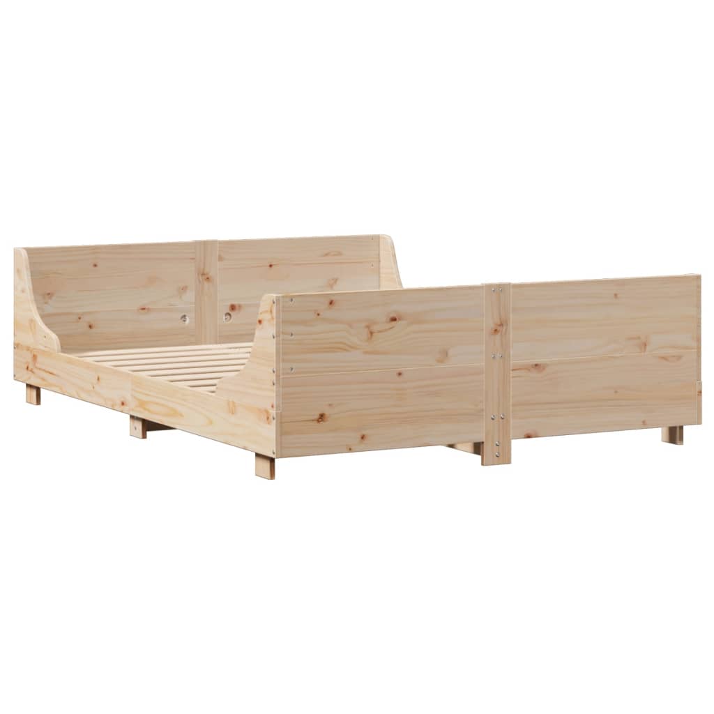Bed Frame Without Mattress King Size Solid Wood Pine