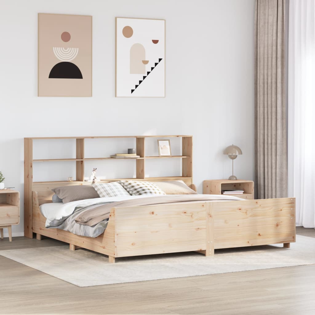 Bookcase Bed Without Mattress Solid Wood