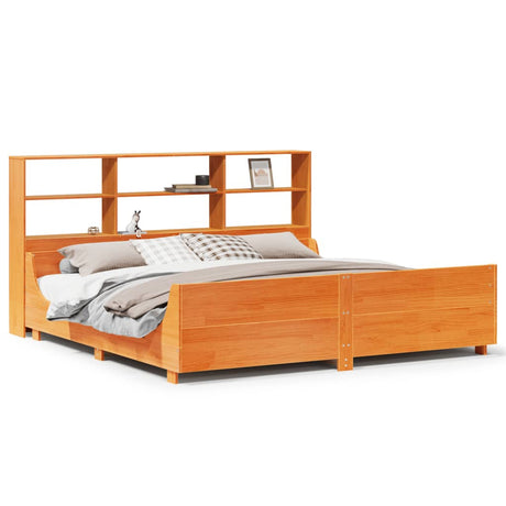 Bookcase Bed Without Mattress Solid Wood