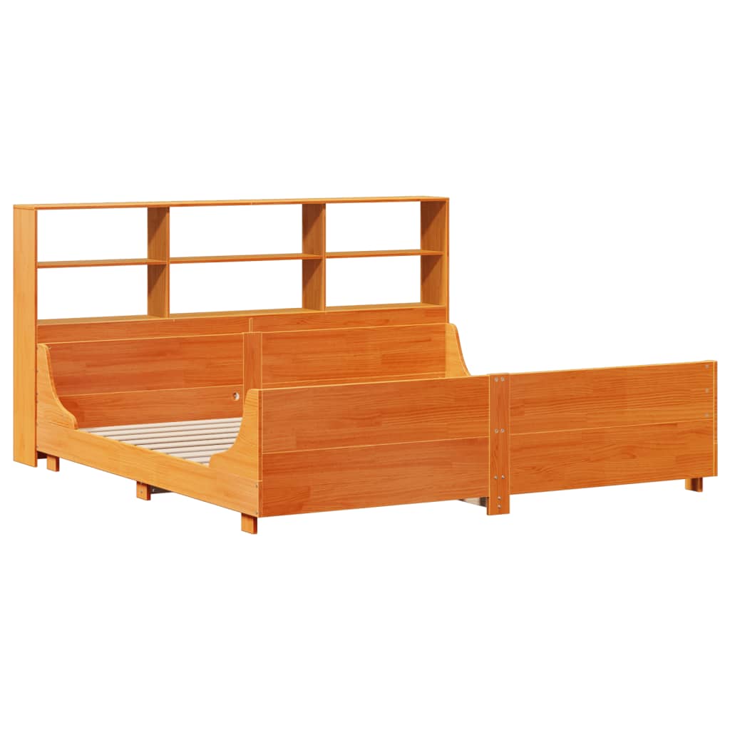 Bookcase Bed Without Mattress Solid Wood