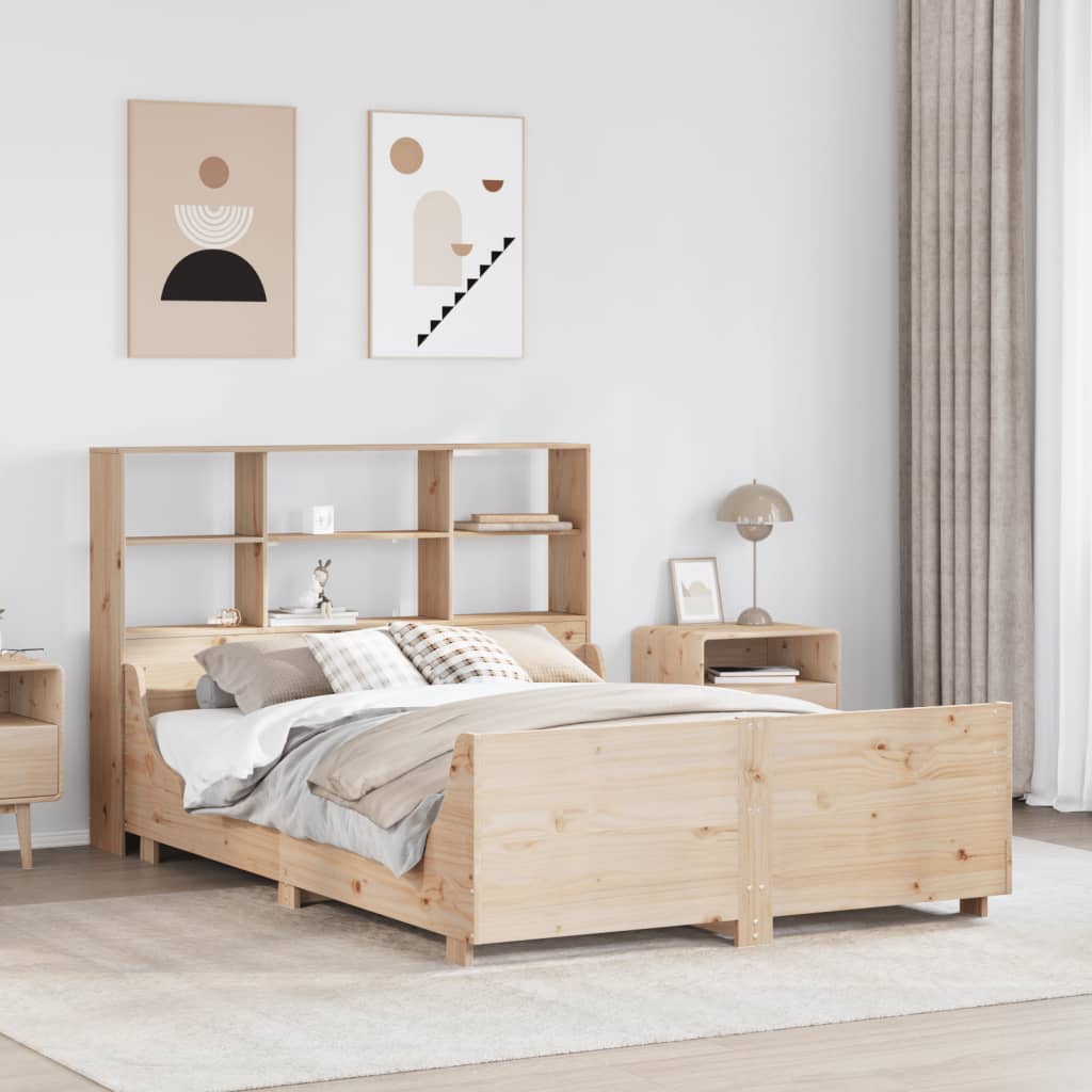 Bookcase Bed Without Mattress Solid Wood