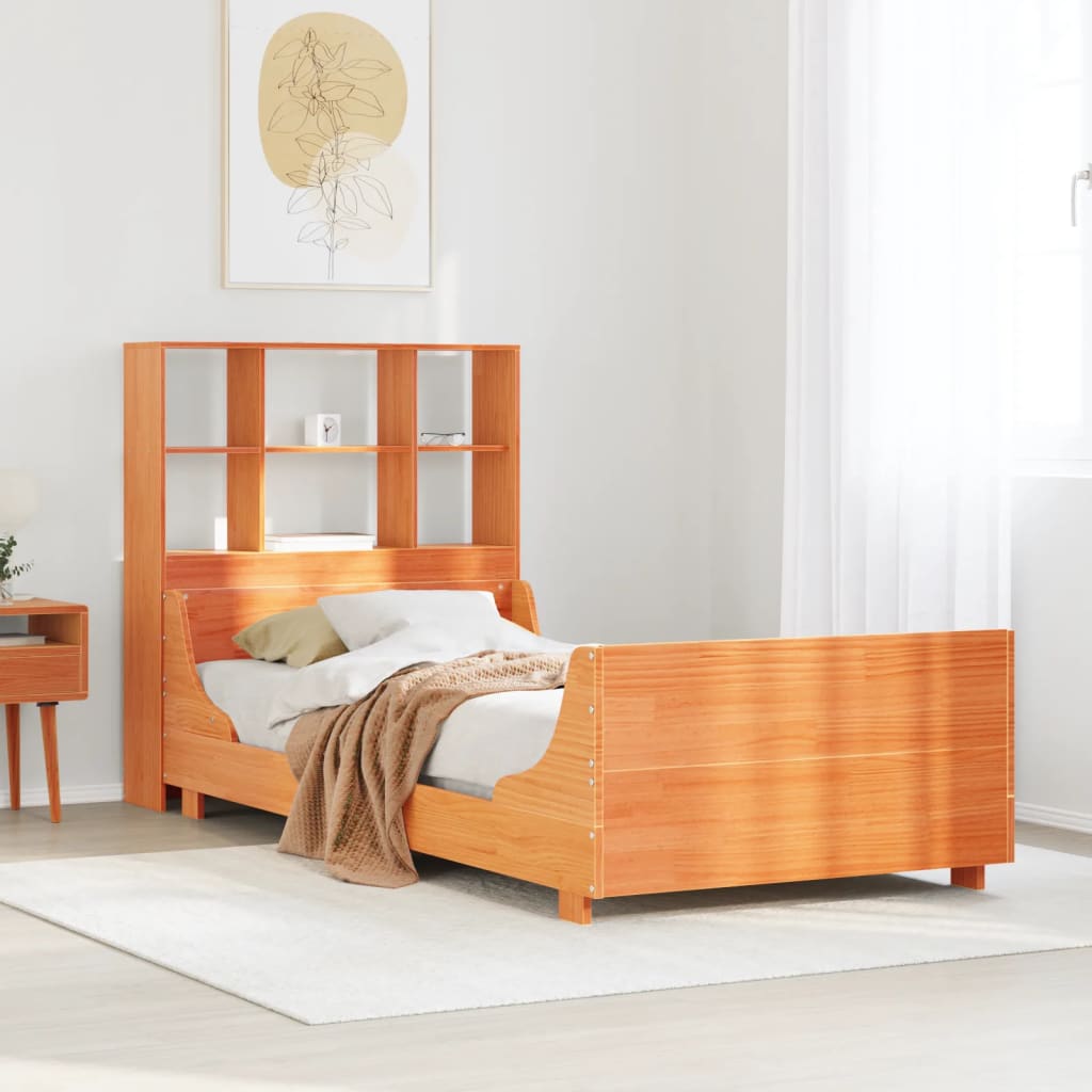 Bookcase Bed Without Mattress Solid Wood