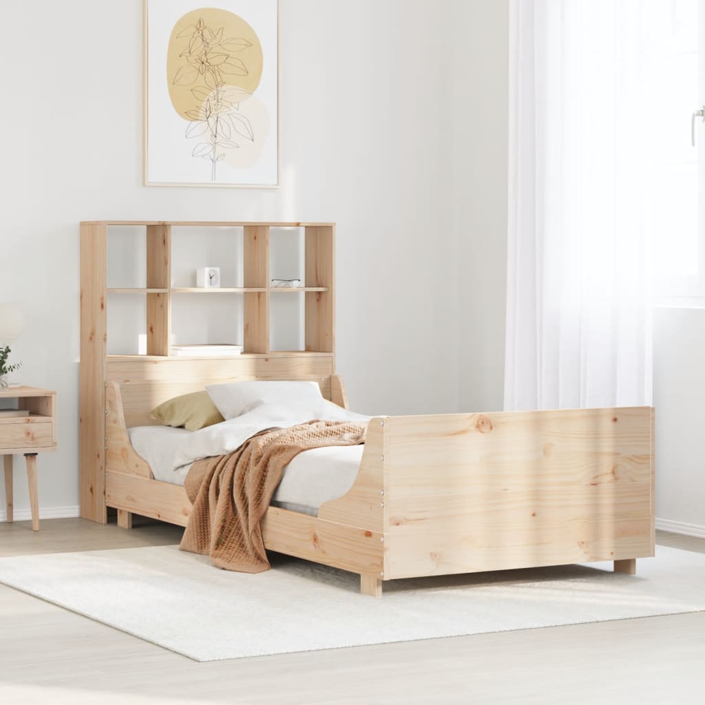 Bookcase Bed Without Mattress Solid Wood