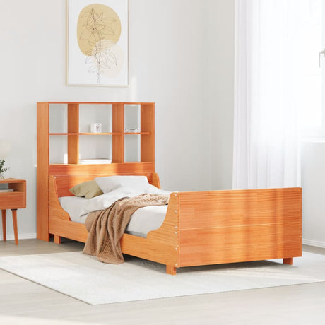 Bookcase Bed Without Mattress Solid Wood