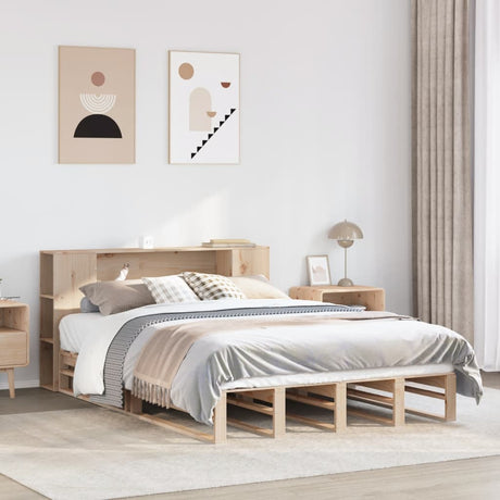 Bookcase Bed Without Mattress King Size Solid Wood