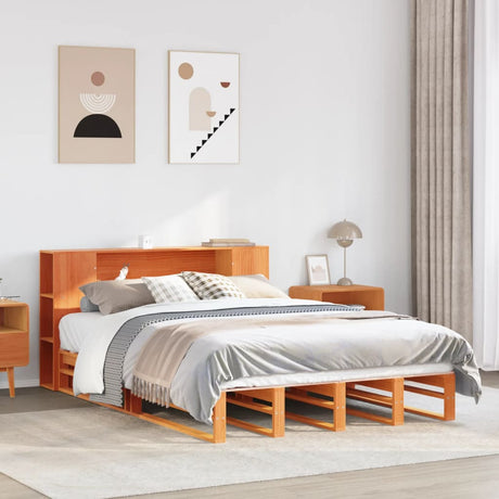 Bookcase Bed Without Mattress King Size Solid Wood
