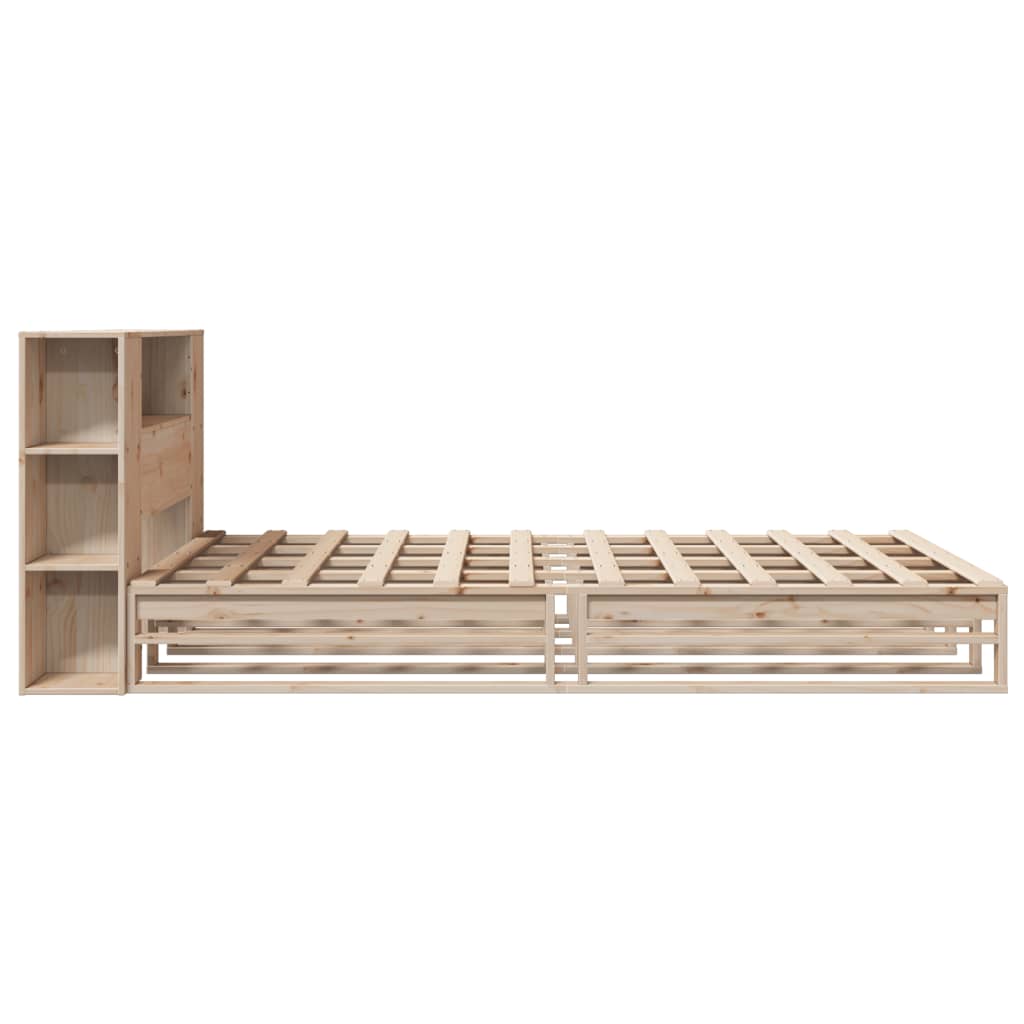 Bookcase Bed Without Mattress King Size Solid Wood
