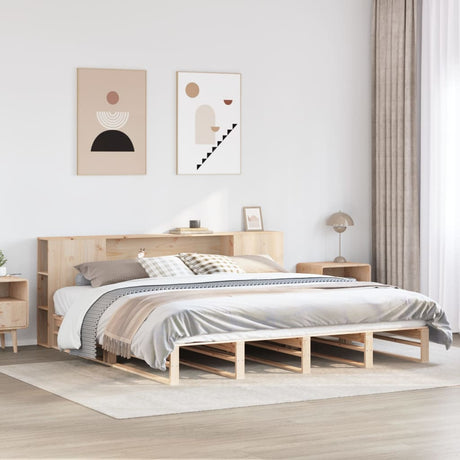 Bookcase Bed Without Mattress King Size Solid Wood