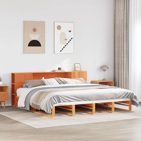 Bookcase Bed Without Mattress King Size Solid Wood