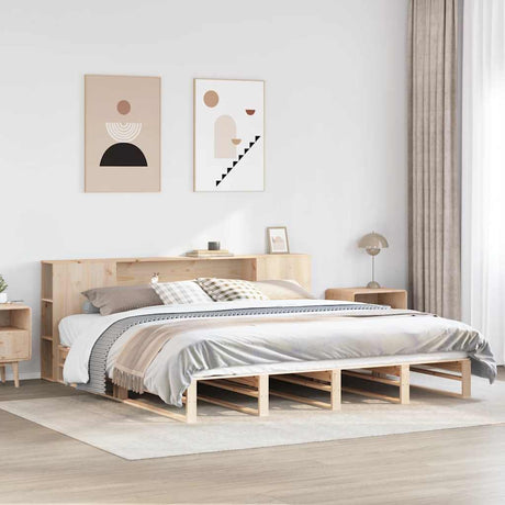 Bookcase Bed Without Mattress King Size Solid Wood