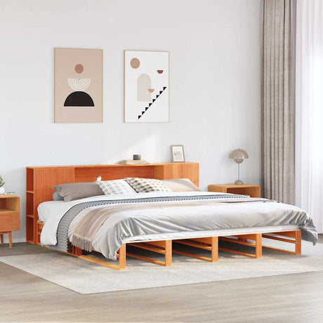 Bookcase Bed Without Mattress King Size Solid Wood