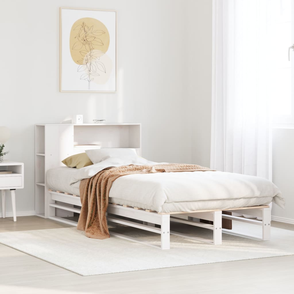 Bookcase Bed Without Mattress Solid Wood