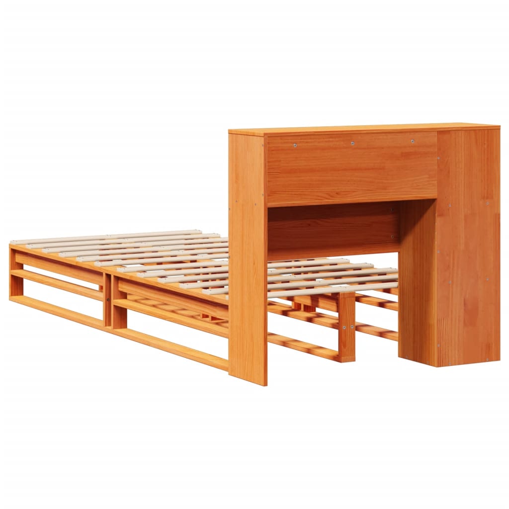 Bookcase Bed Without Mattress Solid Wood