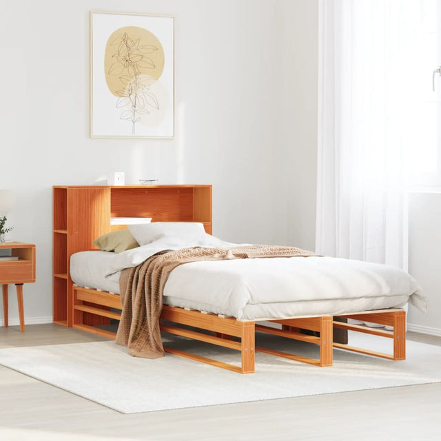 Bookcase Bed Without Mattress Solid Wood