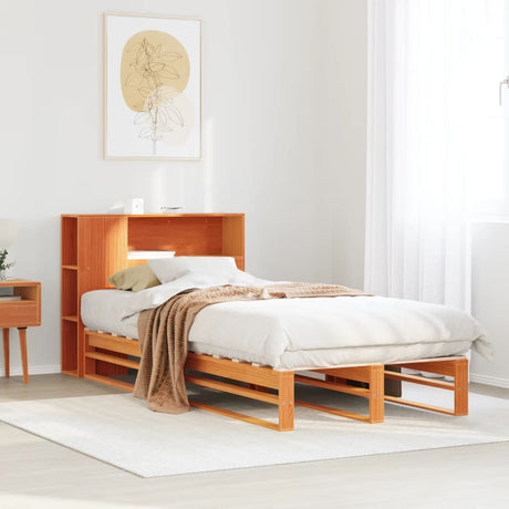 Bookcase Bed Without Mattress Solid Wood