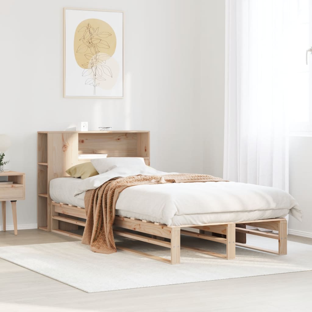 Bookcase Bed Without Mattress Solid Wood