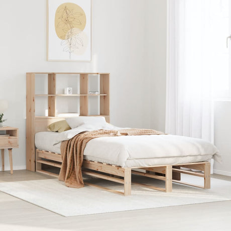 Bookcase Bed Without Mattress Solid Wood