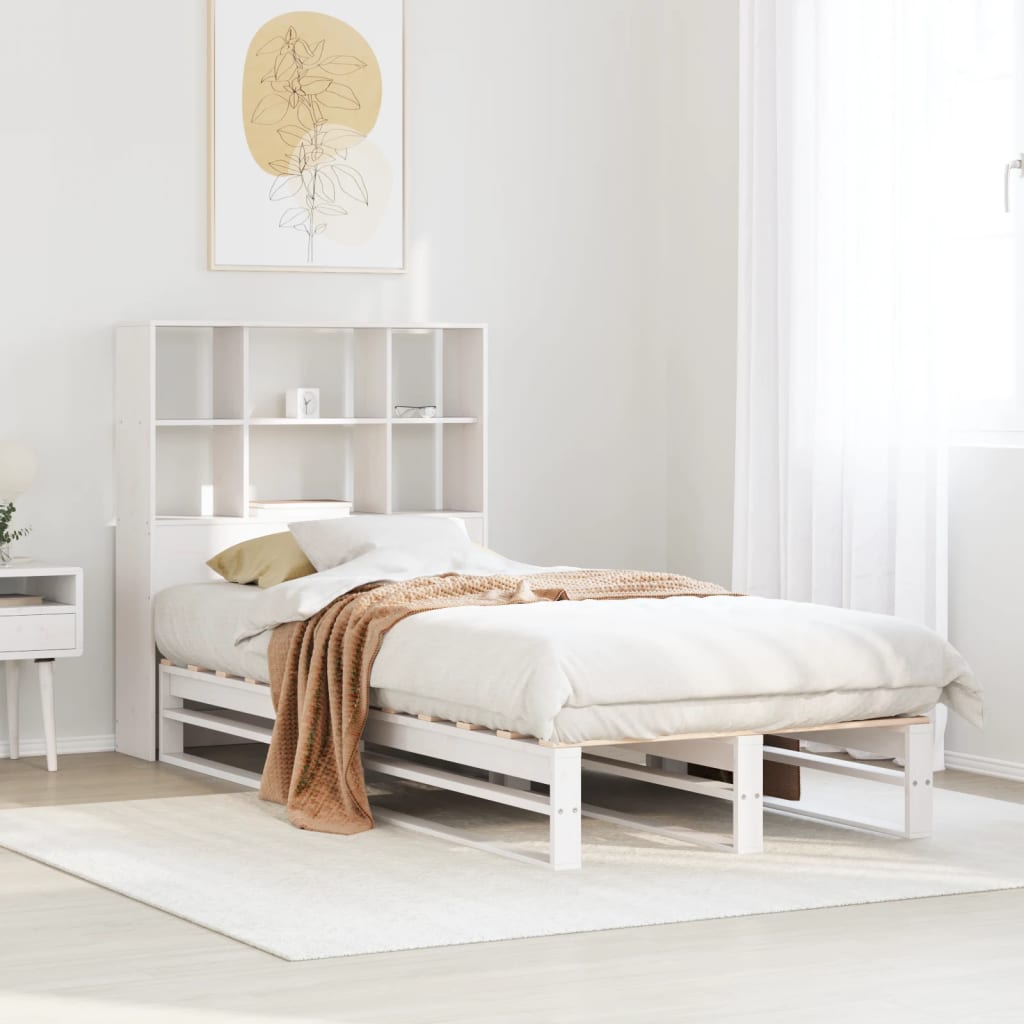 Bookcase Bed Without Mattress Solid Wood