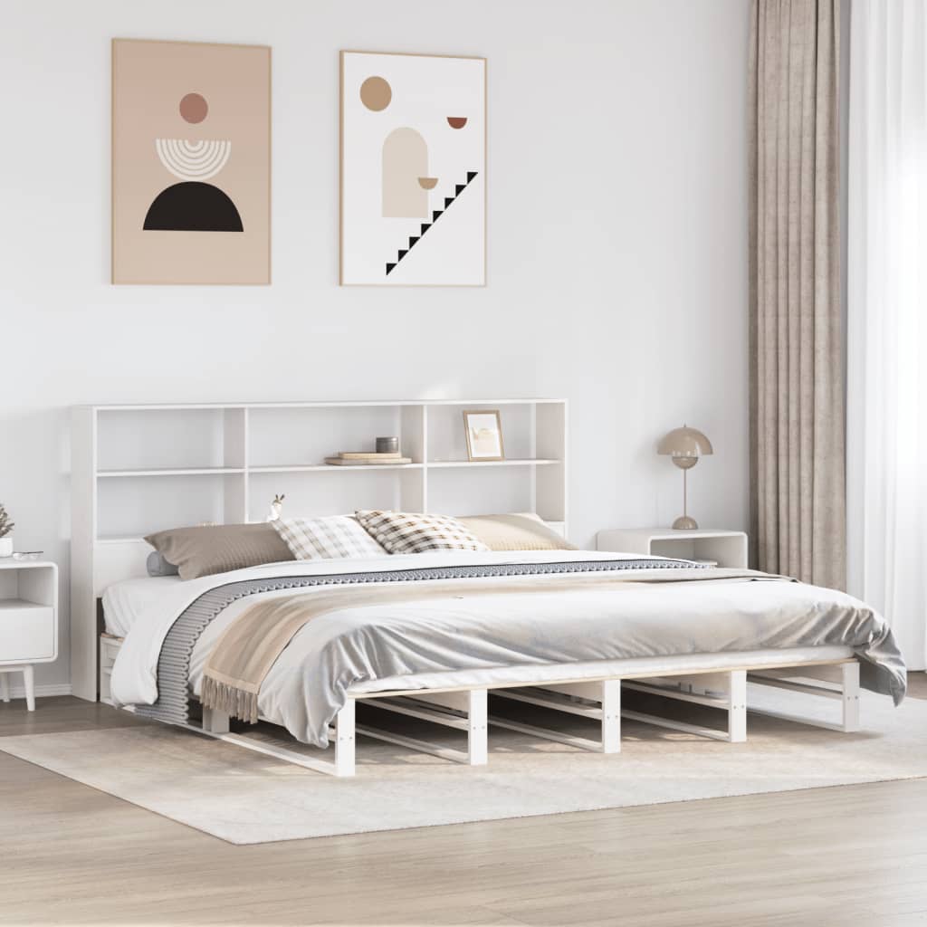 Bookcase Bed Without Mattress Solid Wood
