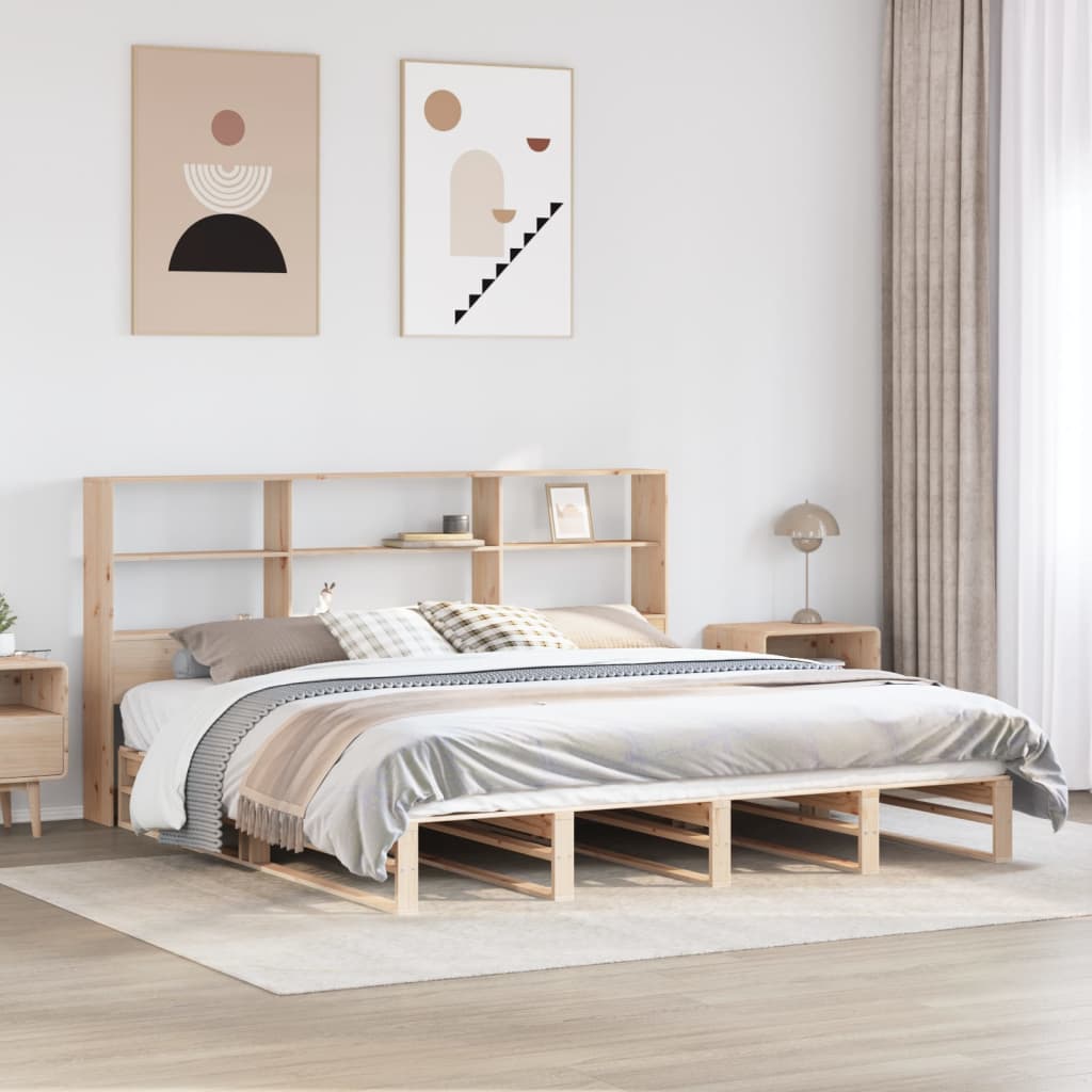 Bookcase Bed Without Mattress Solid Wood