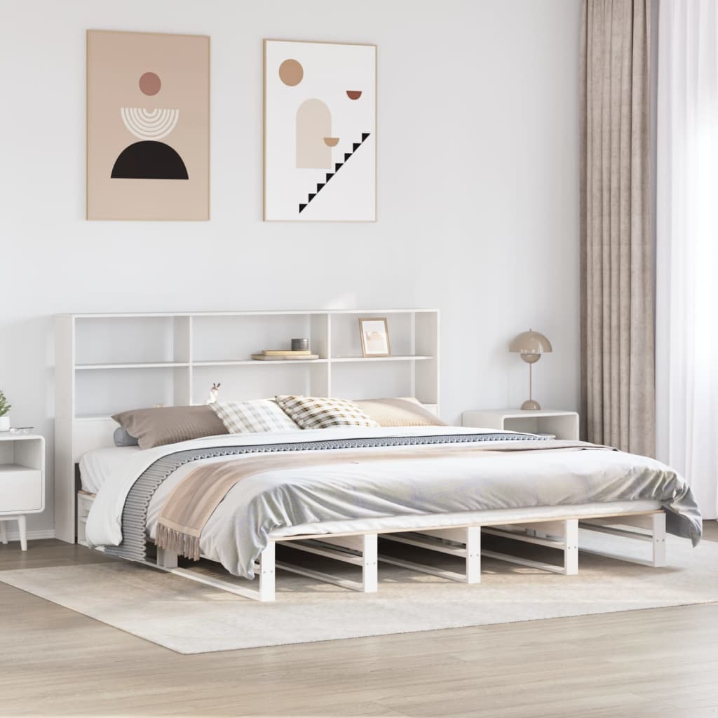 Bookcase Bed Without Mattress Solid Wood