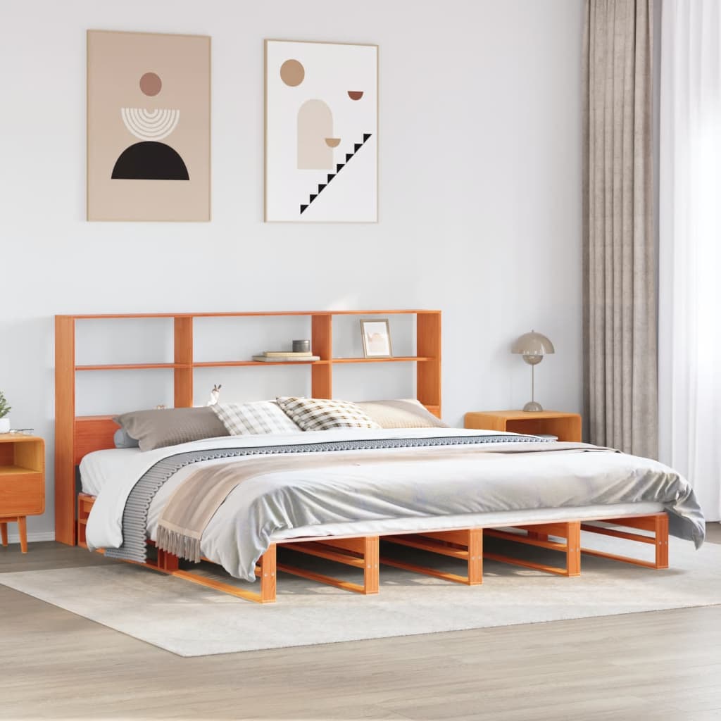 Bookcase Bed Without Mattress Solid Wood